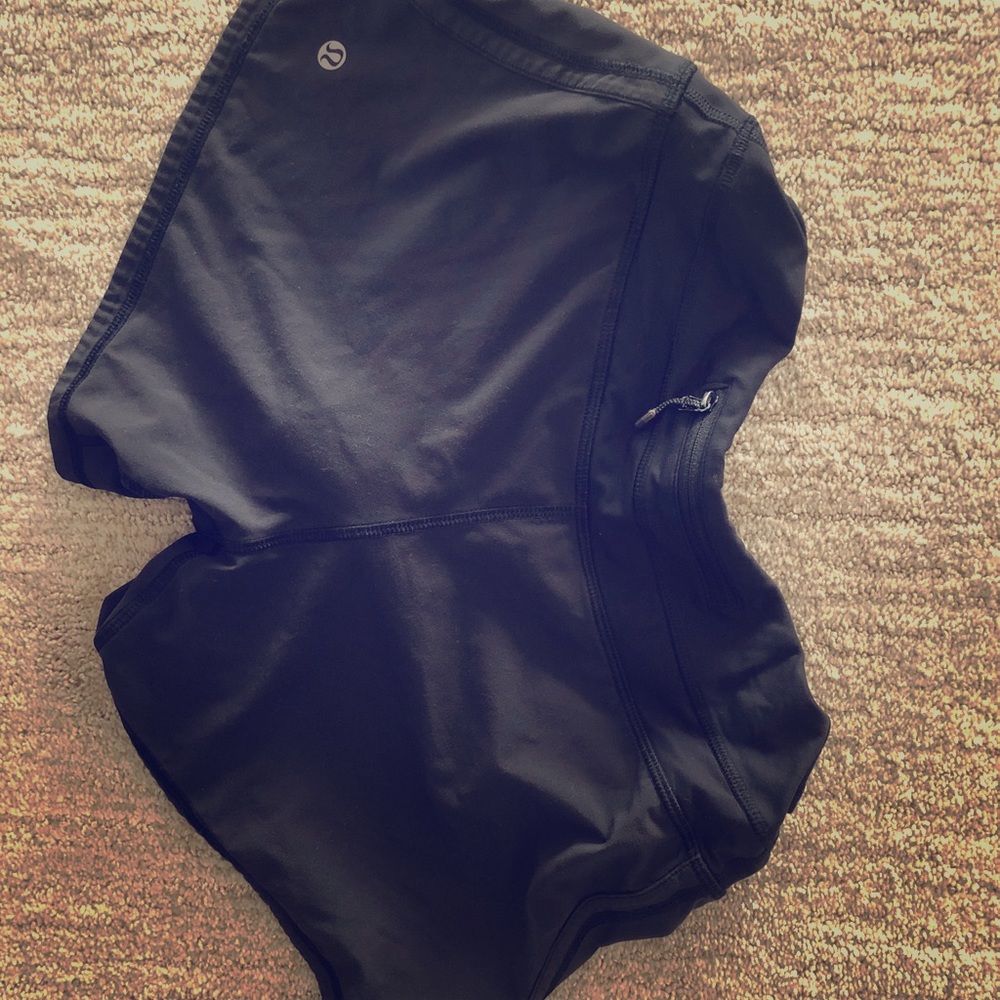Black lululemon running shorts